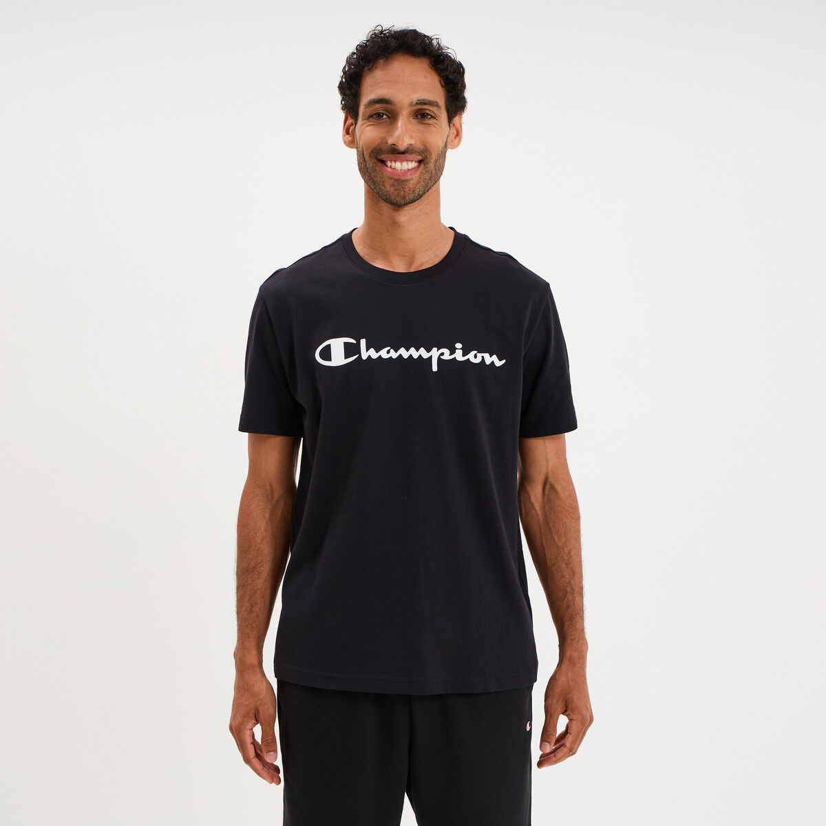 T-shirt manches courtes coton Champion noir homme