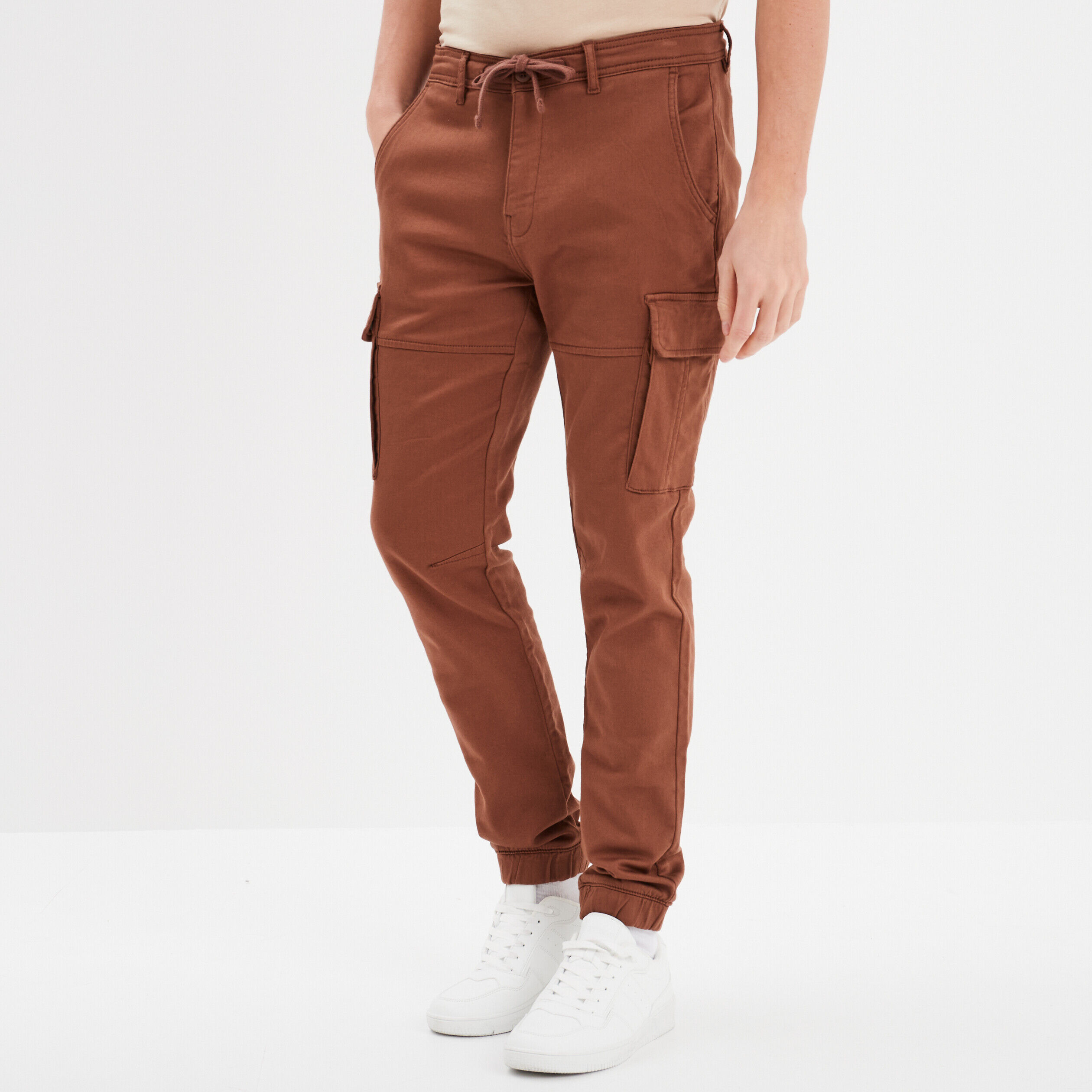 Pantalon cargo slim à coulisse marron homme CREEKS