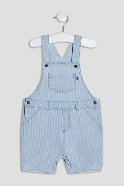 Salopette short droite ecru bébé garçon