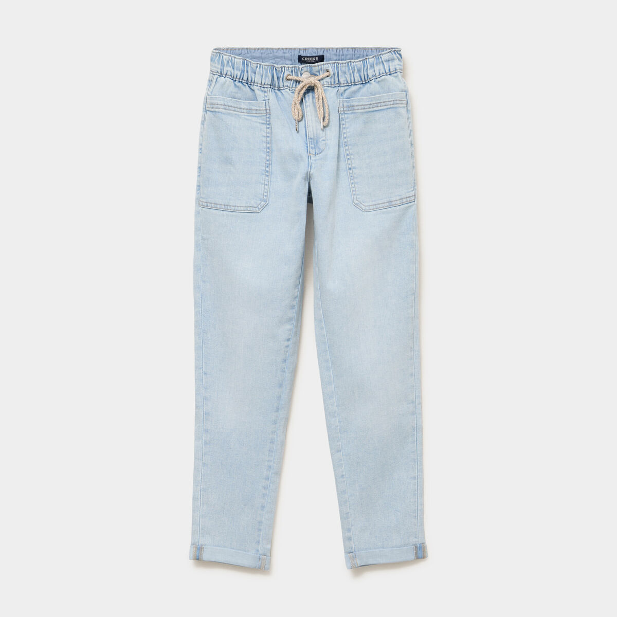 Femme Jeans Taille Élastique Tapered Couleur Unie Jeans Street Lacets