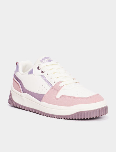 Tennis basses semelle plate épaisse violet femme