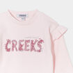 Sweat volants et détails brodés Creeks rose clair bébé fille