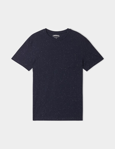 T-shirt coton manches courtes Creeks bleu marine homme