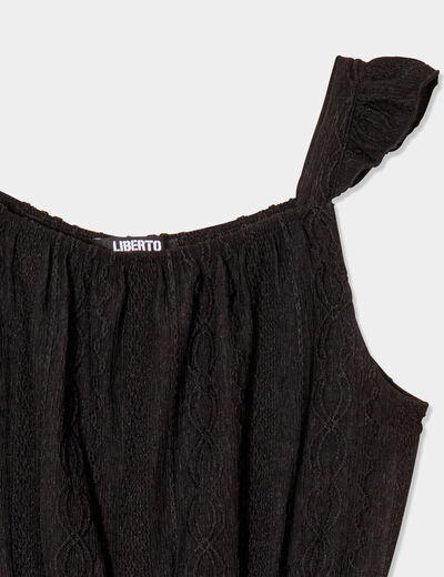 Combishort bretelles à volants noir fille