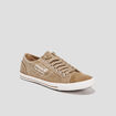 Tennis basses en toile &agrave; lacets sable homme