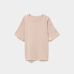 T-shirt col rond manches courtes coton beige femme grande taille