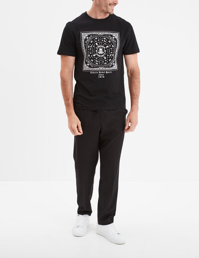 T-shirt manches courtes coton Liberto noir homme