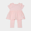 Ensemble tunique et legging gaze coton rose clair bébé fille