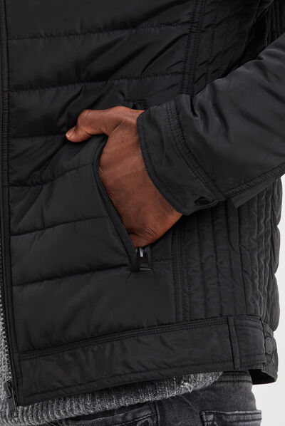 Blouson droite zippée noir homme