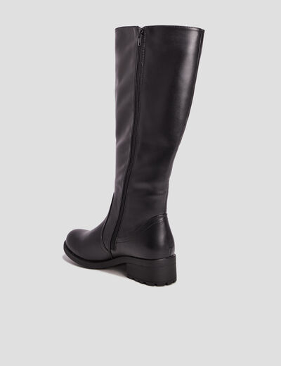 Bottes &agrave; talons carr&eacute;s noir femme