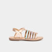 Sandales brides tressées en cuir multicolore fille