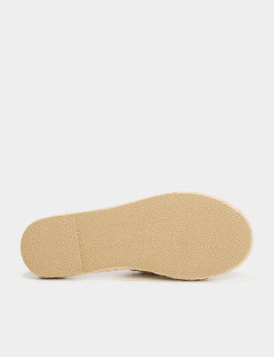 Mules effet tress&eacute; macram&eacute; blanc femme