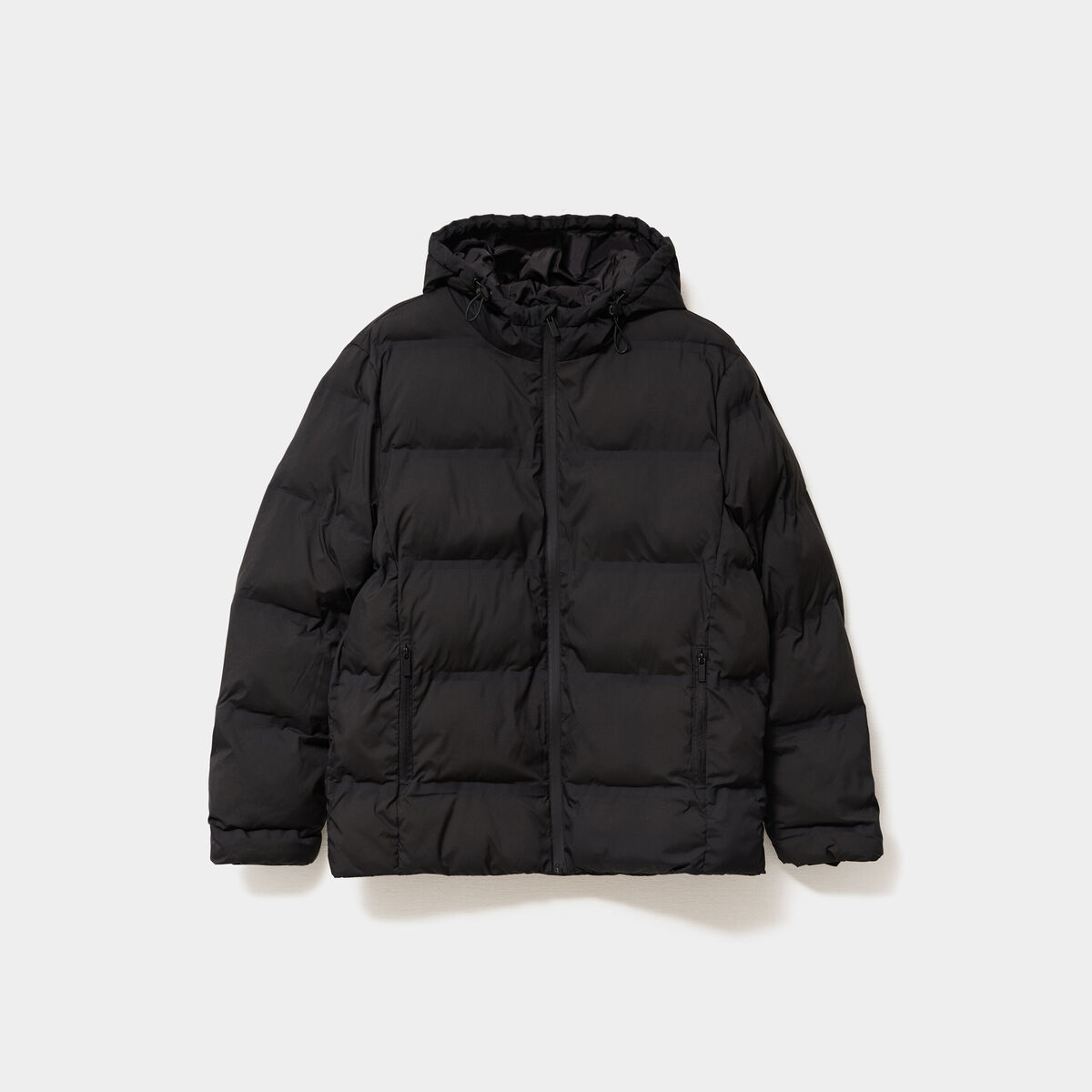 Doudoune courte &agrave; capuche d&eacute;perlante noir homme