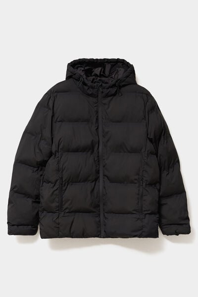 Doudoune courte &agrave; capuche d&eacute;perlante noir homme
