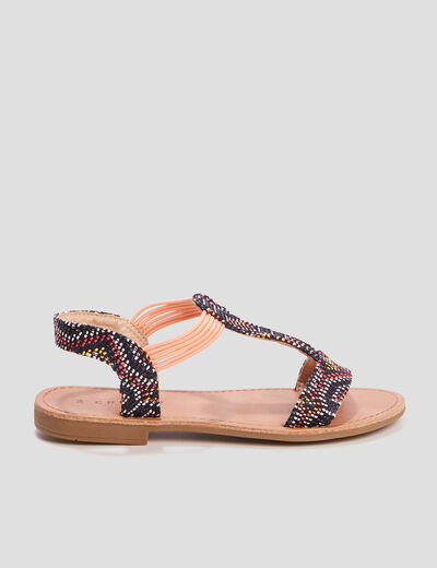 Sandales plates Creeks noir fille
