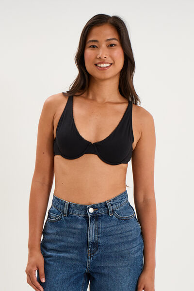 Soutien-gorge foulard coton majoritaire noir femme
