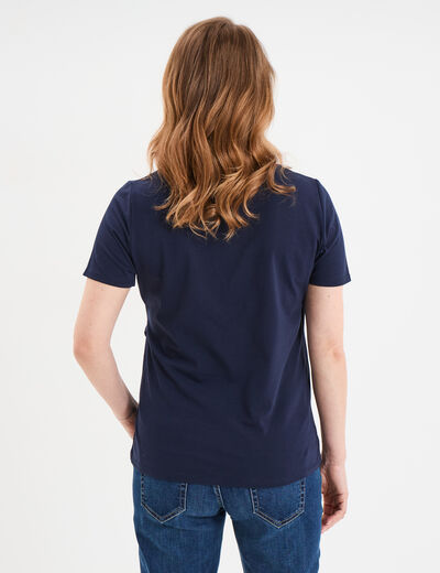 T-shirt manches courtes allaitement bleu marine femme maternité
