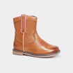Bottines en cuir esprit western camel fille