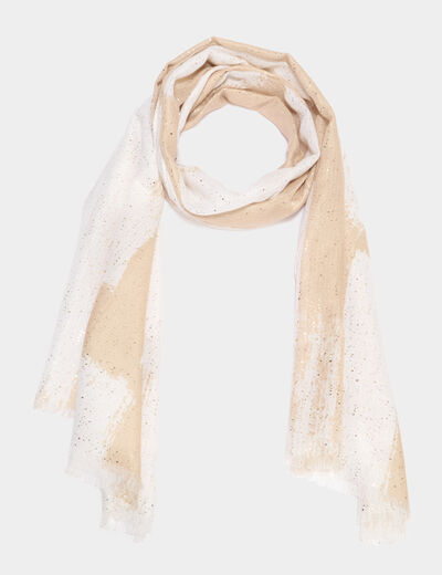 Foulard &agrave; franges sable femme