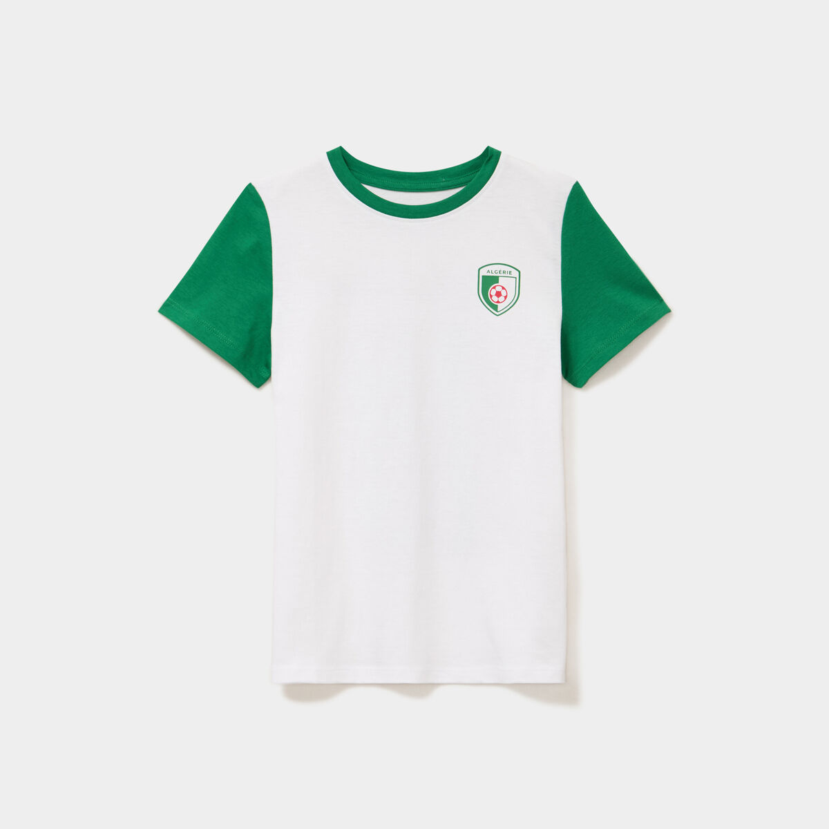 T-shirt maillot de football Alg&eacute;rie blanc fille