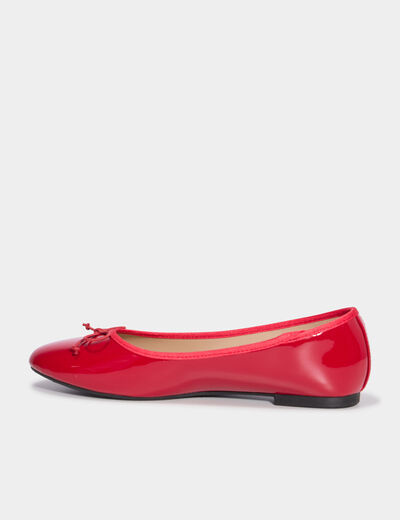 Ballerines vernies avec noeud rouge femme