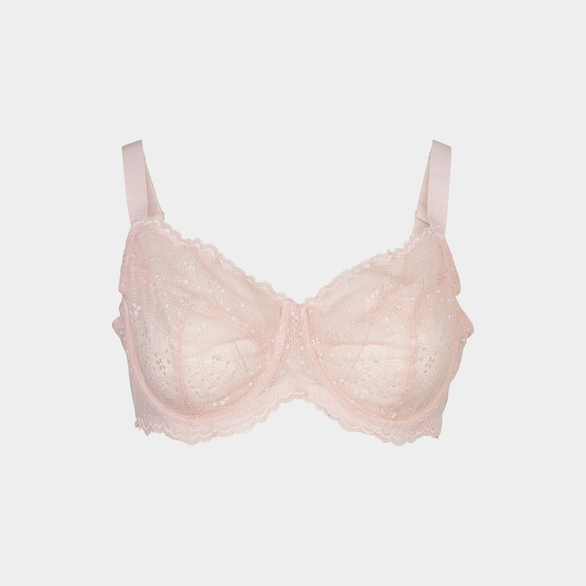 Soutien-gorge emboîtant en dentelle rose pastel femme grande taille
