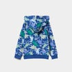 Sweat zippé à capuche 2 poches coton bleu roi garçon