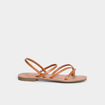 Sandales plates marron femme