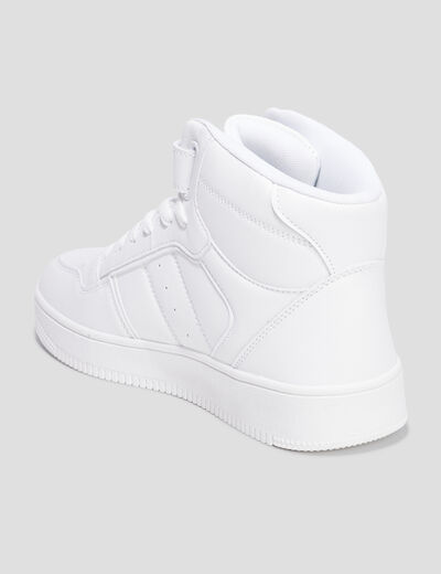 Baskets montantes à scratch Creeks blanc femme