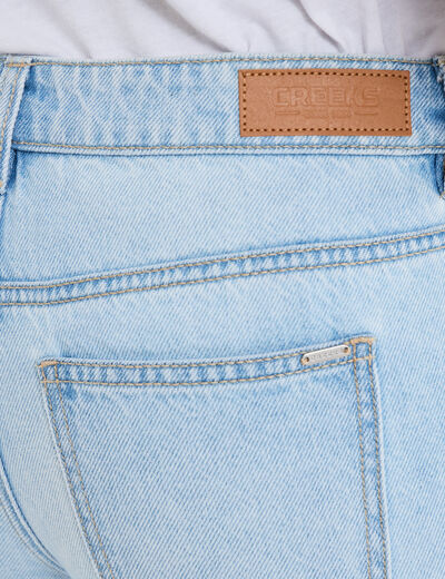 Jeans baggy taille haute coton denim triple stone femme
