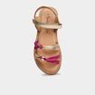 Sandales multibrides en cuir jaune or fille