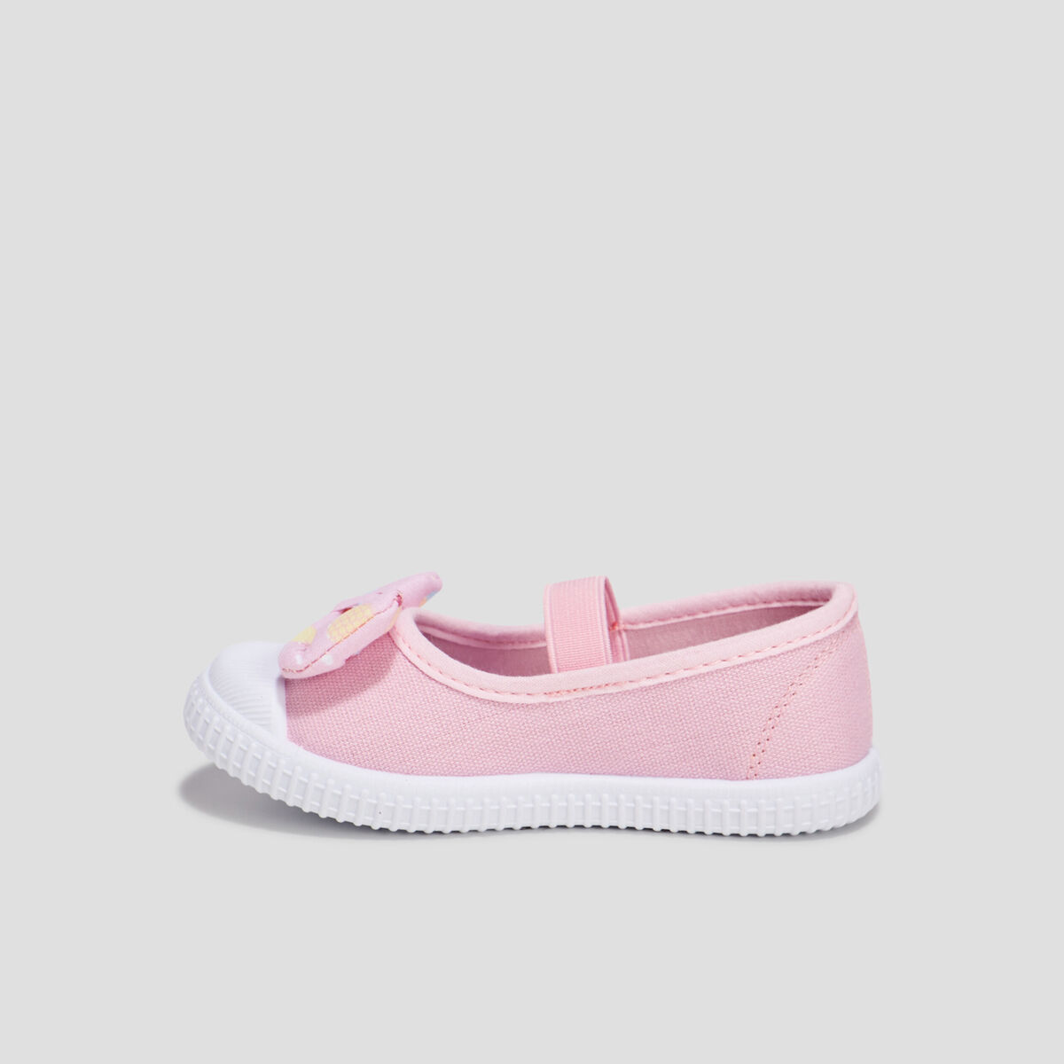 Babies toile avec noeuds bout renforc&eacute; rose fille