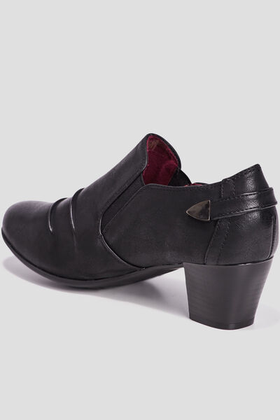 Low-boots confort &agrave; talons pied large noir femme