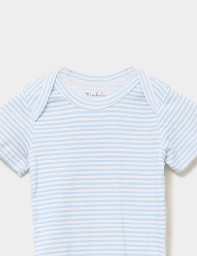 Lot 3 bodies US coton manches courtes bleu ciel b&eacute;b&eacute;