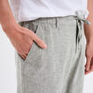 Pantalon chino mélange lin coton vert kaki homme