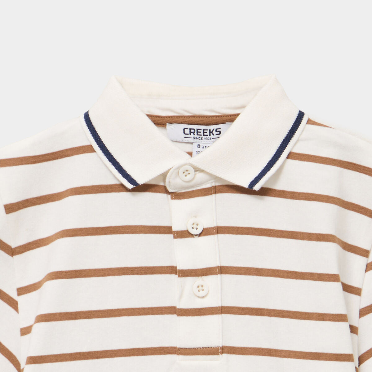 Polo manches courtes ecru gar&ccedil;on