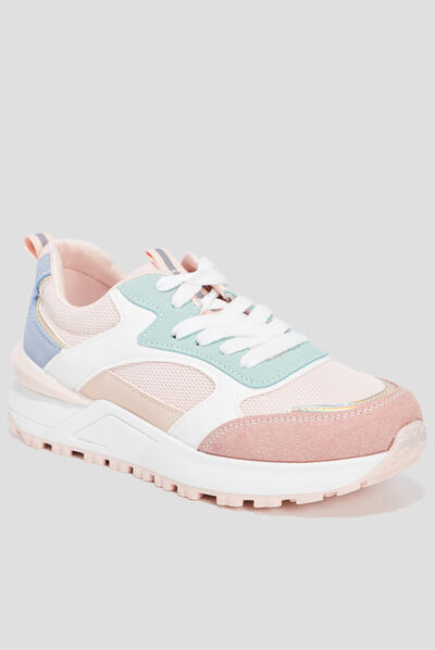 Baskets running bi-matière Creeks multicolore femme