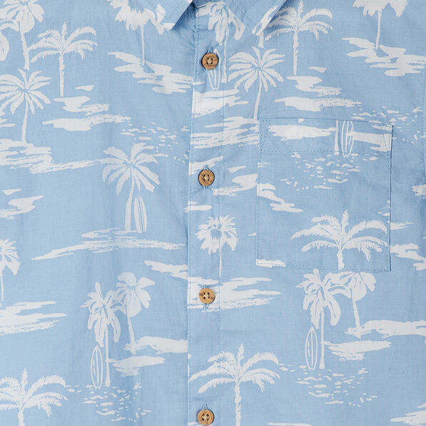 Chemise manches courtes bleu lavande garçon
