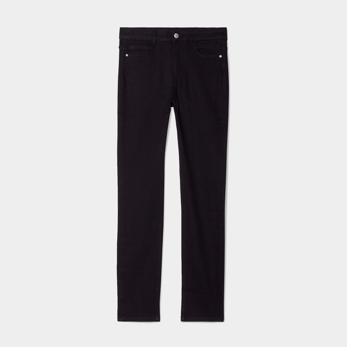 Jeans slim taille haute 5 poches denim noir femme