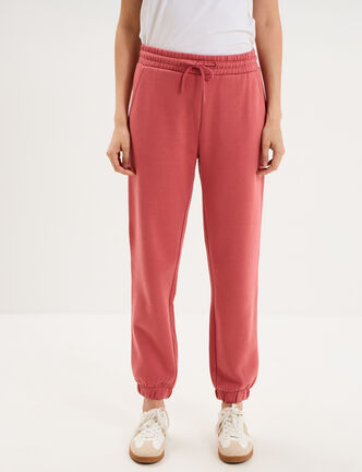 Pantalon de jogging molletonn&eacute; vieux rose femme