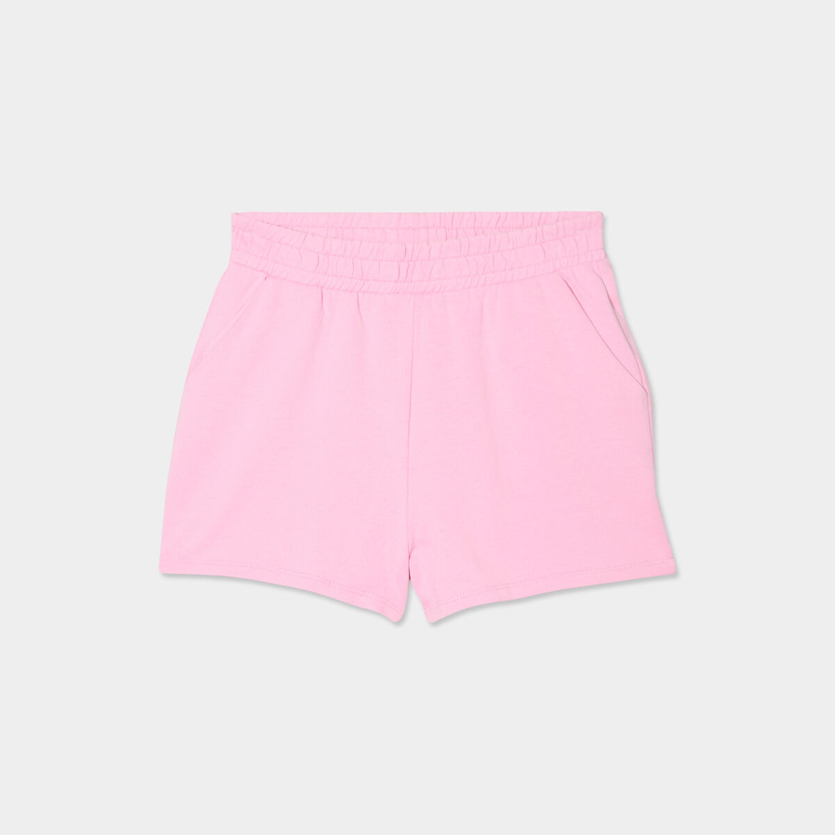 Short de jogging en molleton rose pastel femme