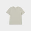 T-shirt col rond manches courtes coton vert kaki femme