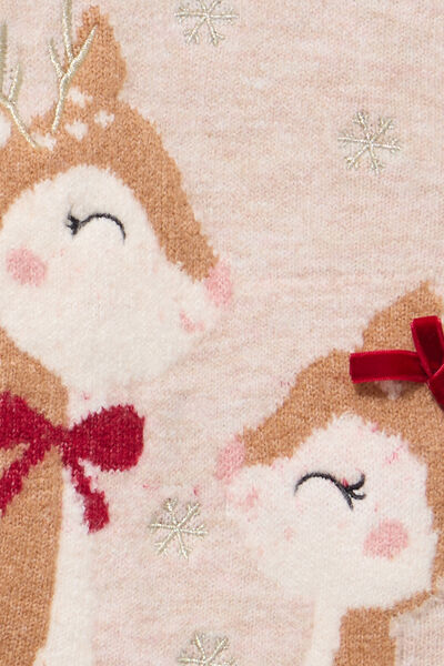 Ensemble robe tricot et collants beige b&eacute;b&eacute; fille