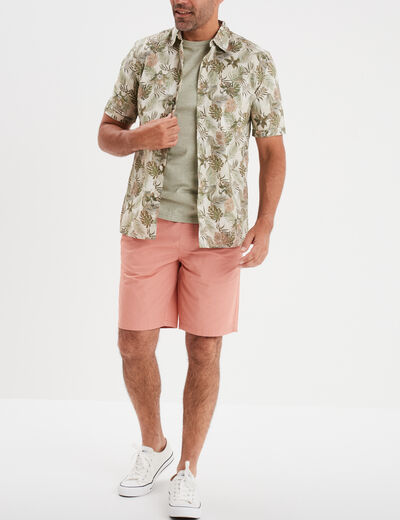 T-shirt col rond manches courtes Creeks vert kaki homme