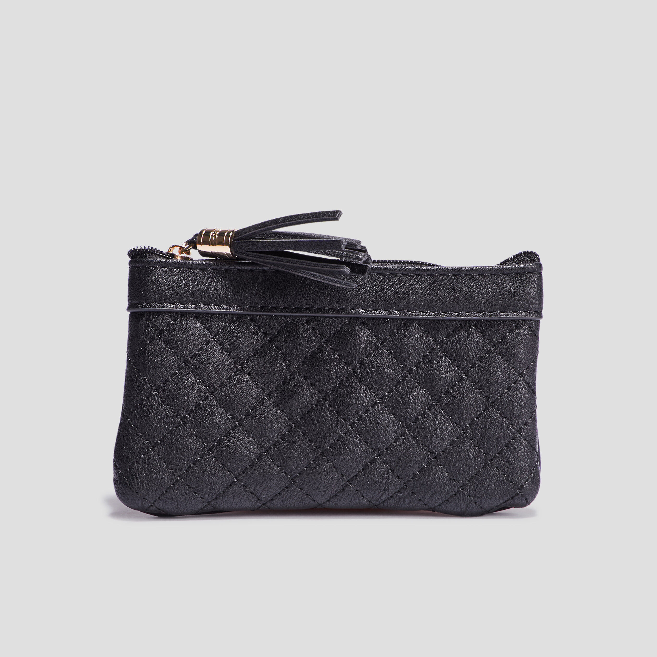 Porte-monnaie matelassé noir femme LH