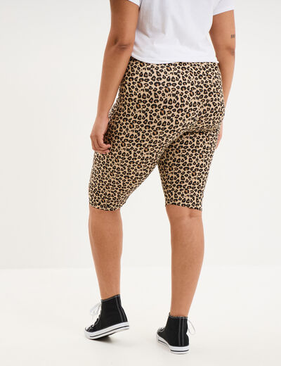 Short legging cycliste coton sable femme grande taille