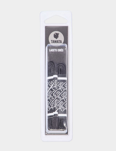 Lot 2 lacets cirés 75 cm Tawata noir mixte