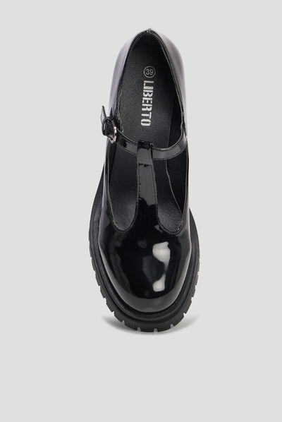 Loafers salomé vernies crantées Liberto noir femme