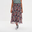 Jupe midi plissée patineuse multicolore femme