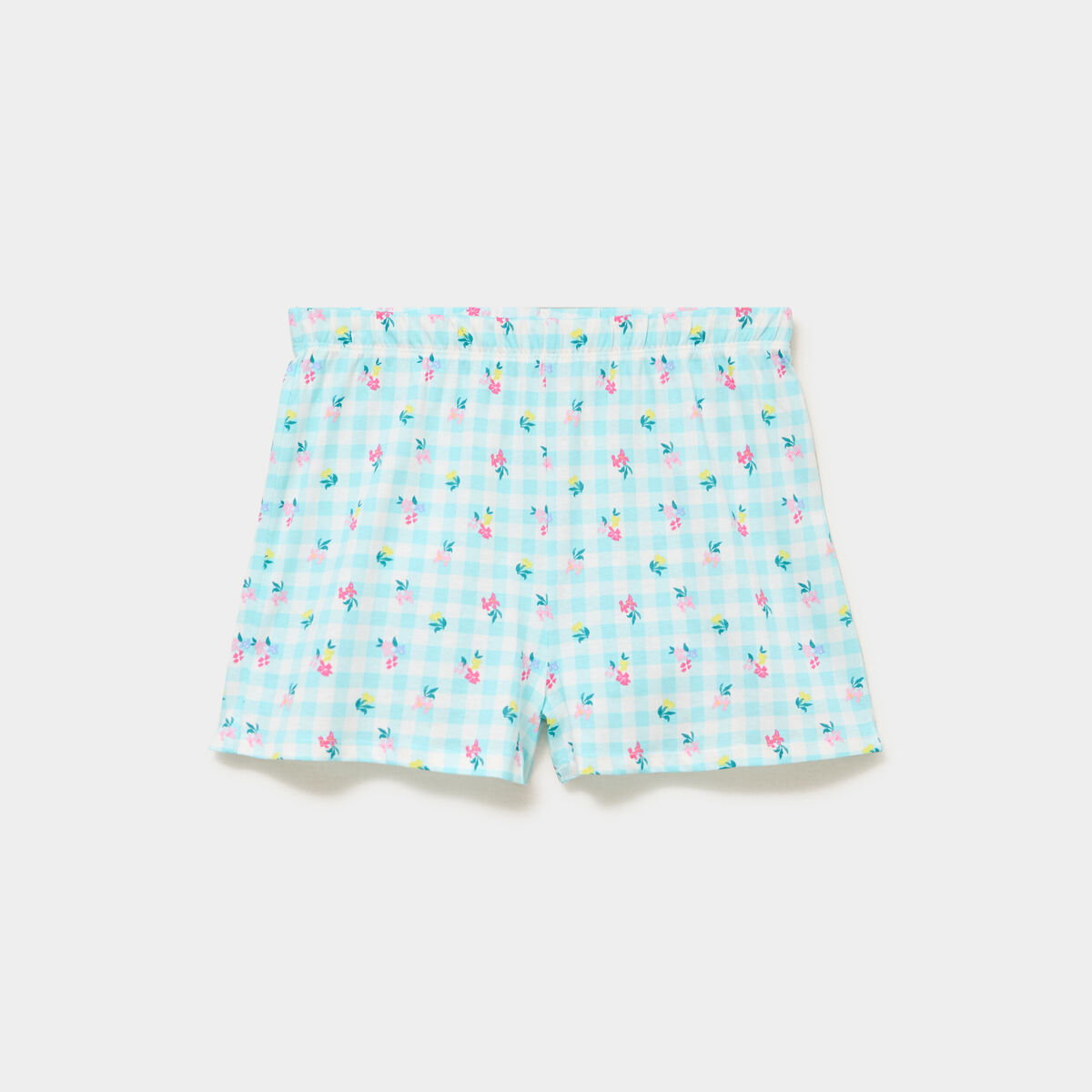 Bas de pyjama short coton bleu femme